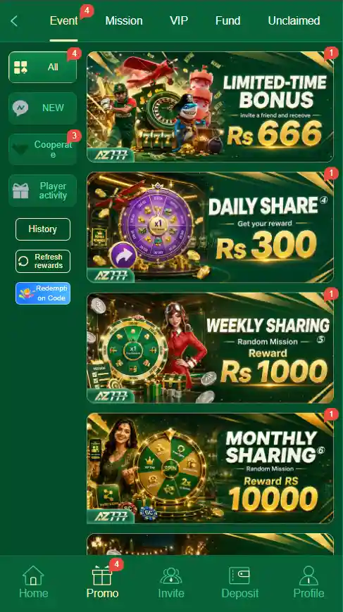 AZ777 game smart playing tactics banner illustrating risk management, daily reward collection, and referral earning strategy