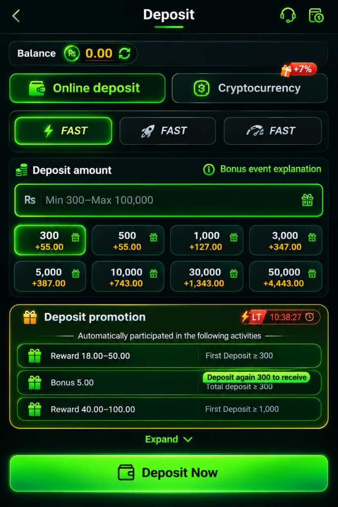 PAK 14 Game A mobile smartphone displaying digital payment and deposit confirmation on screen, surrounded by electronic transaction icons.