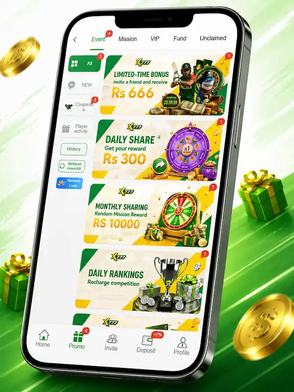 XK777 Game Invitation Bonus Banner and Promotions